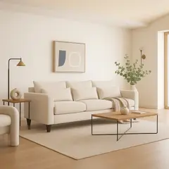 CASA WOW DECO - Sofá 3 Cuerpos Filipa Beige Tela – Confort y Estilo para tu Hogar