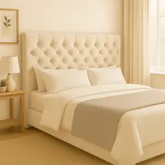 GENERICO - Cama 2 Plazas Modelo Top Quality Crudo + Colchon Mery Desing