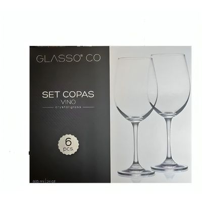 Glasso Set Copa De Vino Cristal