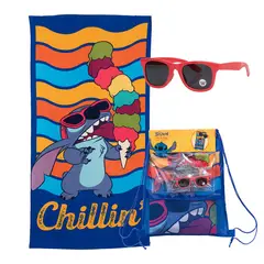 MASHINI - Toalla De Playa Infantil 70x140 Con Lentes De Sol Stitch Helad