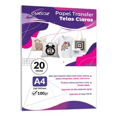 CURSOR - Papel Transfer Telas Claras 20 Hojas A4