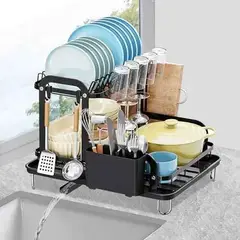 GENERICO - Escurridor Seca Platos Acero Fuerte Resistente 32x25x29 Cm