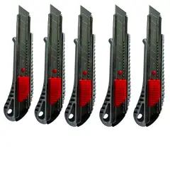 INOXCROM - Pack x5 Cuchillo Cartonero Acero 60 Liso Aluminio