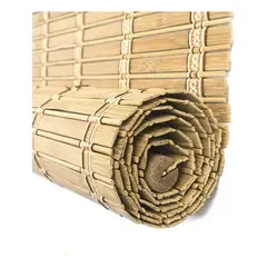 GENERICO - Cortina Bambú Madera Roller con Cuerda Regulable