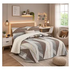COMPRAPO - Cubrecama Quilt Juvenil Sherpa 1.5 Plazas Chiporro Mod. Urban Lines