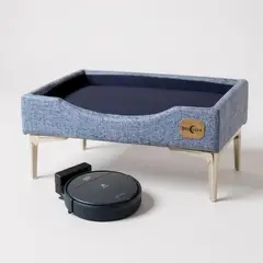 BLOCCARE - Cama de Mascotas-Talla XL EXTRA (110x80 cm)/Pata Cromada 15 cm (Gris)