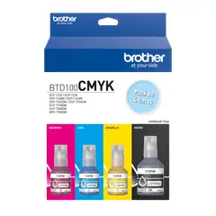 BROTHER - Pack 4 Botellas BTD100CMYK Ultra Rendimiento