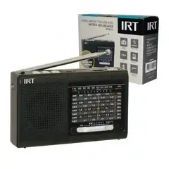 IRT - Radio recargable Portatil Am Fm Sw Usb Msd 9 Bandas