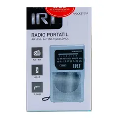 IRT - Radio A Pilas Portatil De Bolsillo Amfm Plateada Color Plateado
