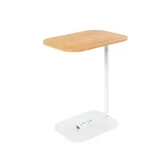 MOBOI - Mesa Lateral Auxiliar Minimalista Wood Blanca