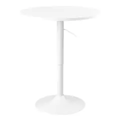 MOBOI - Mesa Bar Centro Altura Regulable 60cm Diámetro Full Blanca.