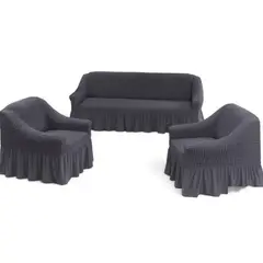 GENERICO - Juego Fundas Sillon Turca Sofa Living 1+1+3 Elasticada Gris