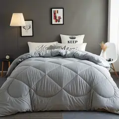 GENERICO - Plumon Edredon Nórdico de Algodon 2 Plazas 230x250cm Gris