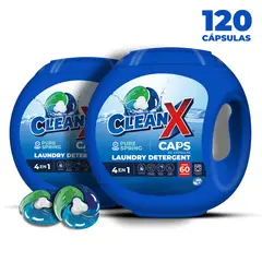 CLEANX - Detergente En Capsulas 4 En 1, 120 Caps