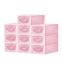 SUPERCENTER - 10 Piezas Zapateras Organizadoras De Zapatos Apliables Rosa
