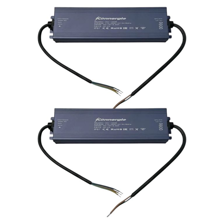2 Fuentes de Poder 12V 8.33A 100W IP67 Hermética