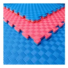 BESTAMERICA - PACK 5 TATAMIS GOMA EVA 1MT*1MT 25MM ROJO/AZUL CW-11CH-2