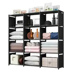 DECOTEAM - Estantería Multiuso 12 Compartimientos 130x42x170