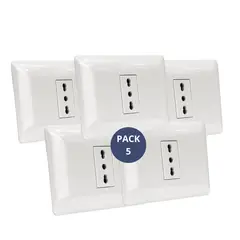 STANFORD - Pack 5 Enchufe Simple Bipaso 10A16A 250V