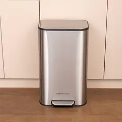 SIMPLE COOK - Basurero con Pedal Mate y Acabado Anti Huellas 30 Lts