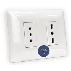 STANFORD - Pack x 5 un. Tomacorriente 10a + 10/16a 220v blanco 2922