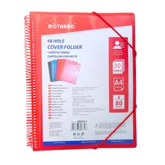 MOTARRO - Carpeta Archivadora Anillada A4 Con 30 Fundas Transparentes
