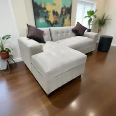 MUEBLES NEW - SOFA SECCIONAL MILAN IZQUIERDO BEIGE LINO