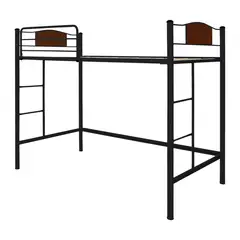 FUTONES Y MUEBLES - Cama Alta Child 1 Plaza Metálica Negro