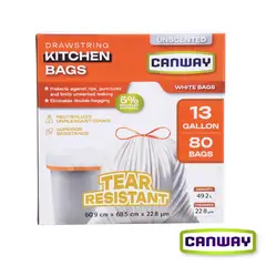 CANWAY - Bolsas Basura Resistente Cocina Mediana 61x69cm 80 un