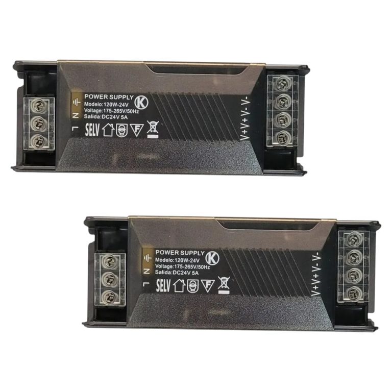 2 Fuentes de Poder 24V 5A 120W HQ Compacta