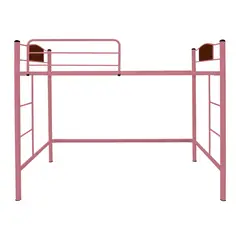 FUTONES Y MUEBLES - Cama Alta Child 1.5 Plaza Metálica Rosado