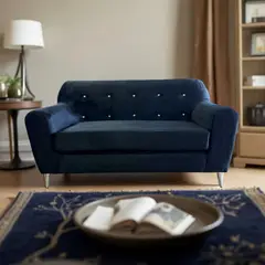 MUEBLES NEW - SOFA NEW DOS CUERPOS NEGRO FELPA