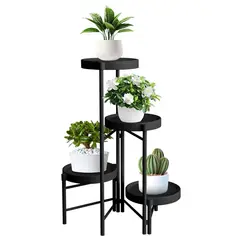 KINDA NICE - Set Organizador 4 Pedestal Porta Macetero Desmontable Metal