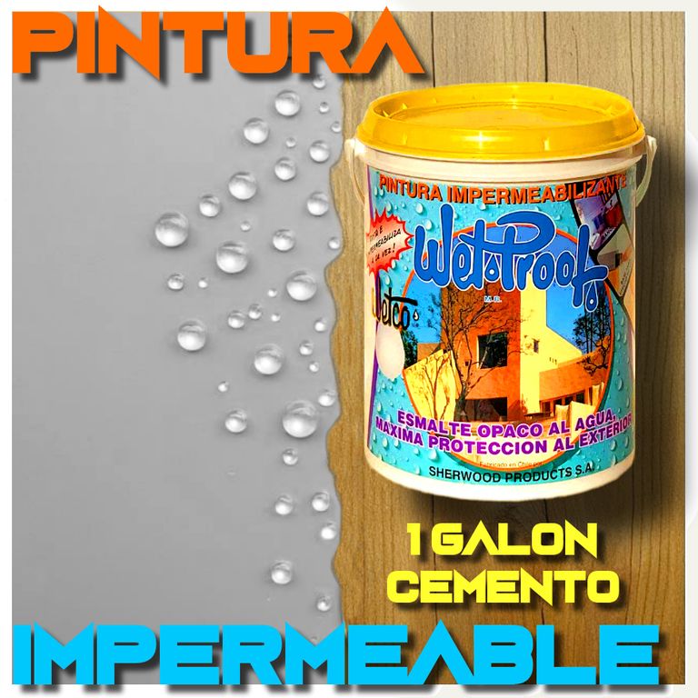 PINTURA IMPERMEABLE MADERA EXTERIOR ESMALTE CEMENTO AGUA WETCO® 1 GAL