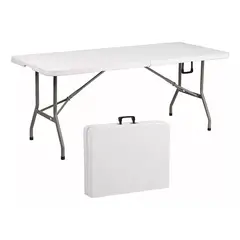 NO LOGO - Mesa Plegable Camping Portátil Color Blanco