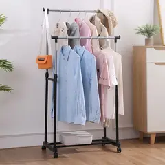 SUPERCENTER - Perchero Ganchos Para Colgador Ropa De Doble Capa Con Ruedas