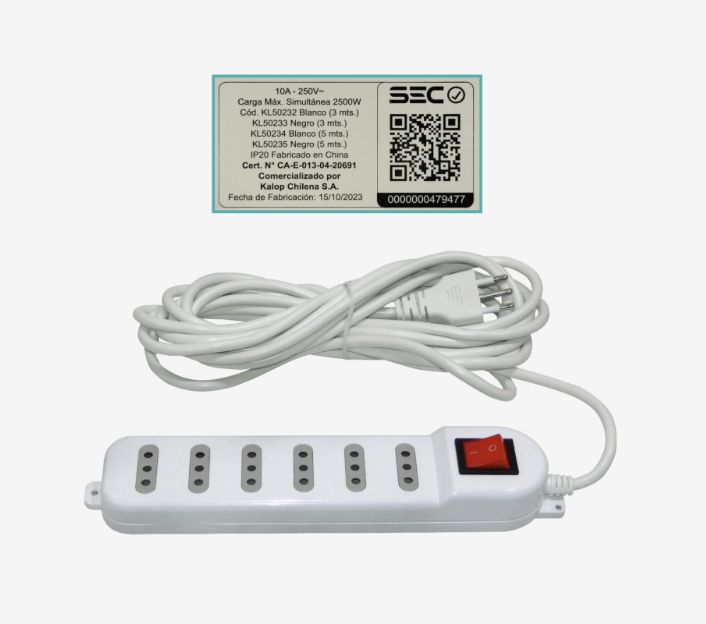 ALARGADOR 3 MT ZAPATILLA KALOP C/INTERRUP