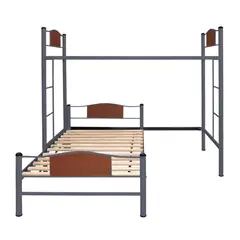 FUTONES Y MUEBLES - Cama Alta + Cama Baja 1.5 Plaza Child Grafito