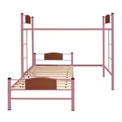 FUTONES Y MUEBLES - Cama Alta + Cama Baja 1.5 Plaza Child Rosado