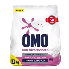 OMO - Detergente Con Bicarbonato En Polvo 2.7 Kg Ropa Blanca