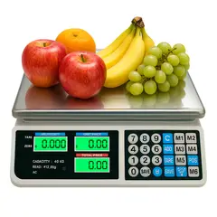 DOMA - Balanza Digital Recargable para Comecios Doble Pantalla 40KG