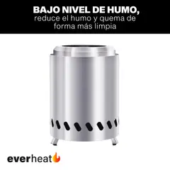 EVERHEAT - Brasero Fogón Sin Humo Portátil Acero Inox 18 Cm