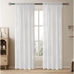 HD HOGAR SPA - Visillo Romantico Con Disenos 140x220 Cm 2 Paños TC-032