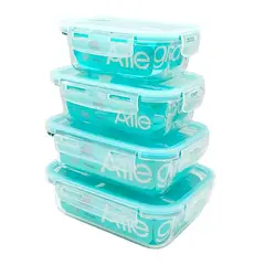 ALLEGRA - Pack 4 Contenedores Herméticos Vidrio (420+600+750+1000 ml)