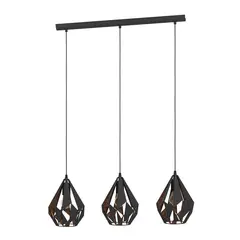 EGLO - Lámpara Colgante Carlton Acero 3x60w E27 Cod49991