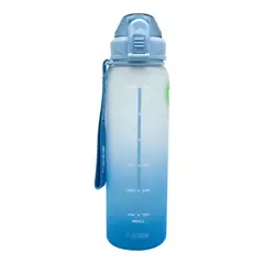 KEEP - Botella Deportiva Rubber 1l - Diseño Agua - Azul Acero