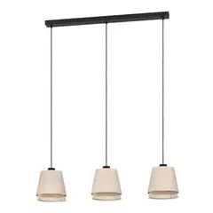 EGLO - Lámpara Colgante Tabley Acero Negro Beige E27 3X40W IP20 Cód43976