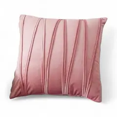 GENERICO - Cojin + Funda De Terciopelo ZigZag Medida 45x45cm Rosado