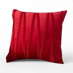 GENERICO - Set 2 Cojines + Fundas De Terciopelo ZigZag Medida 45x45cm Rojo