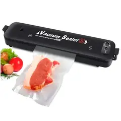 GENERICO - Maquina Selladora Al Vacío Alimentos 90w + 2 Rollos 28cmx5m Color Negro Vacuum Sealer